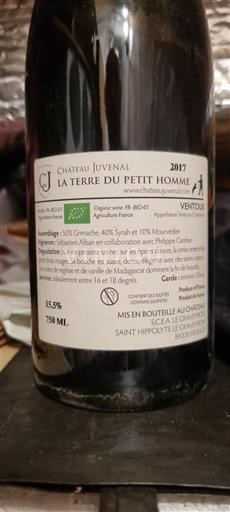 Rhônevallei Ventoux Château Juvenal La Terre du Petit Homme 2017