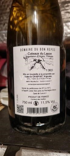 Thung lũng sông Loire Coteaux-du-layon Domaine Bon Repos 2023