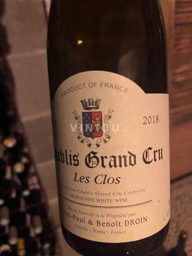 Bourgogne Chablis Grand Cru Jean-Paul & Benoît Droin Les Clos 2018