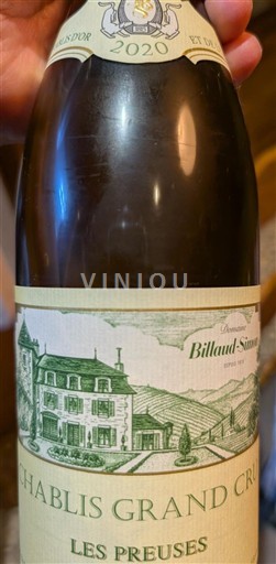 Burgundi Chablis Grand Cru Billaud-Simon Les Preuses 2020