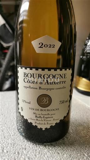 Burgundija Bourgogne Côtes d'Auxerre Bailly-Lapierre 2022