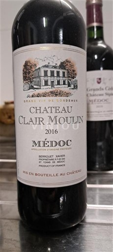 Bordéus Médoc Château Clair Moulin 2016