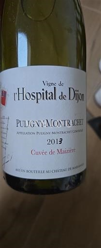 Borgogna Puligny-Montrachet Vigne de l'Hospital de Dijon de Maizière 2013
