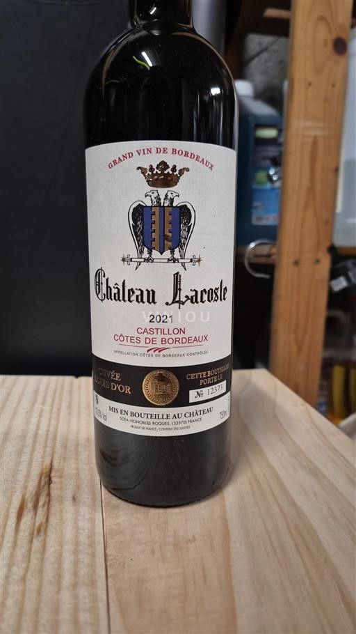 Bordeaux Castillon Côtes de Bordeaux Château La Coste Louis d'Or 2021