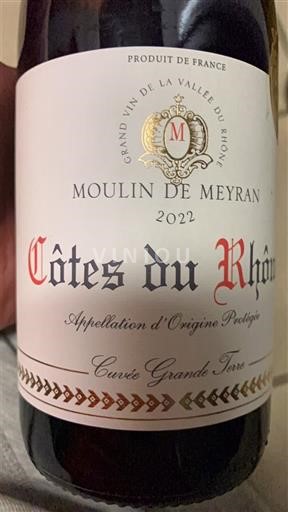 Vallée du Rhône Côtes-du-rhône Moulin de Meyran Grande Terre 2022