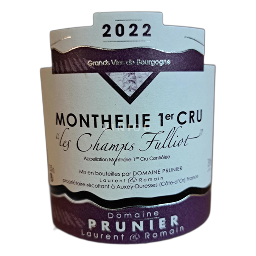 Bourgogne Monthélie Domaine Prunier Les Champs Fulliot 2022