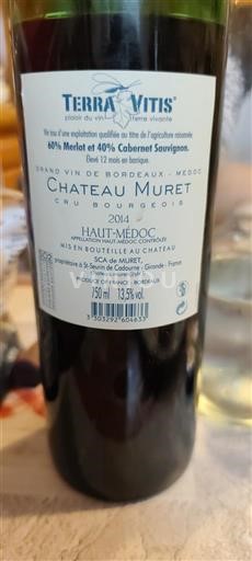 Bordeaux Haut-Médoc Chateau Muret 2014