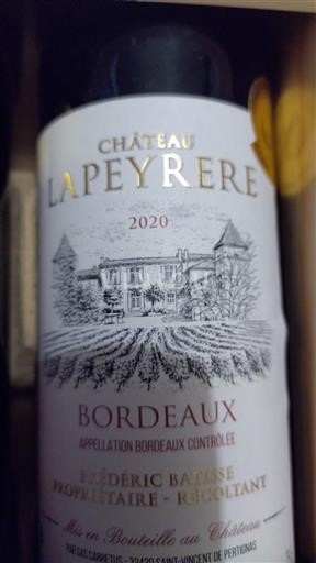 Bordeaux Château La Peyrère 2020