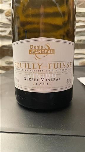 Bourgogne Pouilly-fuissé Denis Jeandeau Secret Minéral 2022