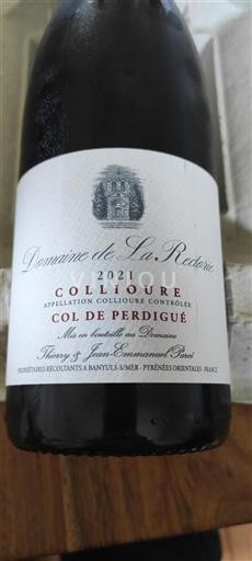 Roussillon Collioure Domaine La Rectorie Col de Perdigué 2021