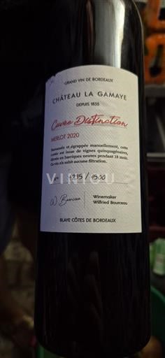 Bordeaux Blaye-Côtes-de-Bordeaux Château La Gamaye Distinction 2020