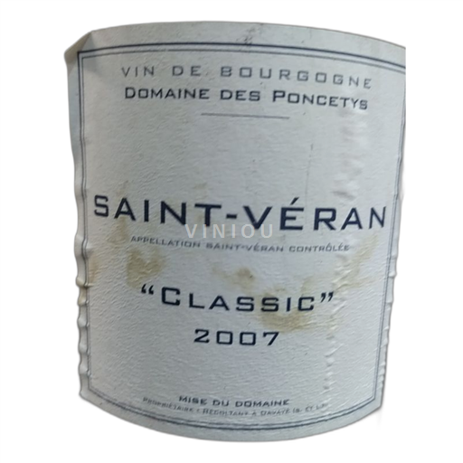 Bourgogne Saint-Véran Domaine Des Poncétys Classic 2007