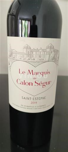 Bordeaux Saint-Estèphe Grand Cru Calon Segur Le Marquis de Calon Ségur 2019