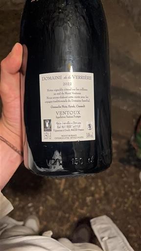 Rhônen laakso Ventoux Domaine La Verrière 2022