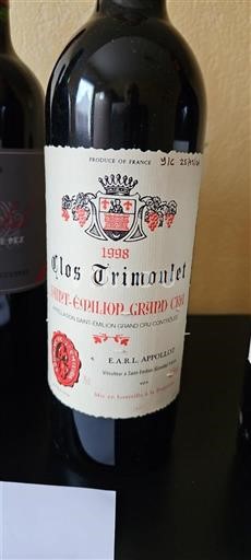 Bordeaux Saint-Émilion Grand Cru Clos Trimoulet 1998