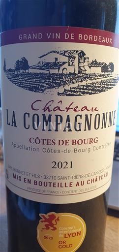 Burdeos Côtes-de-bourg Château La Compagnonne 2021