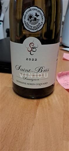 Vinos Blanc sec Domaine Sorin Coquard 2022 Francia Borgoña Saint-Bris AOC