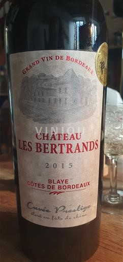Bordeaux Blaye-Côtes-de-Bordeaux Château Les Bertrands Prestige 2015