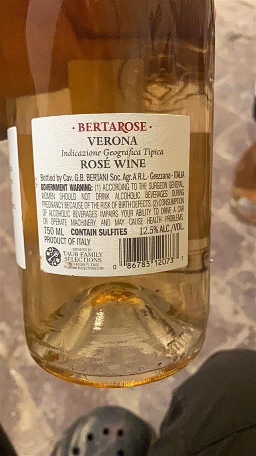 Vénétie Không được chỉ định Bertani Bertarose 2022