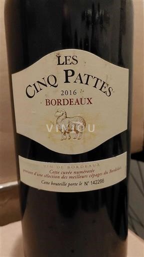Bordeaux Les Cinq Pattes 2016