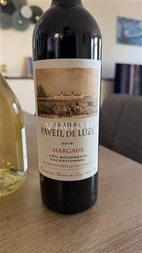 Bordeaux Margaux Cru Bourgeois Château Paveil de Luze 2018