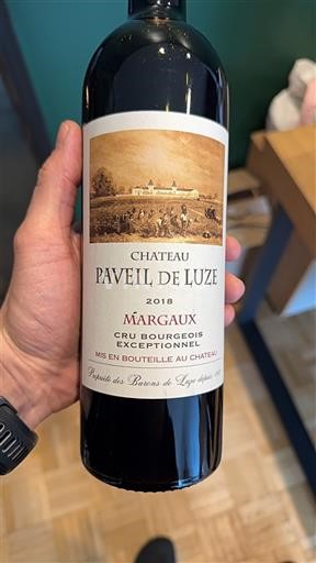 Bordeaux Margaux Cru Bourgeois Château Paveil de Luze 2018