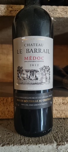 Burdeos Médoc Château Le Barrail 2012