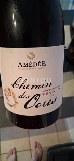 Vinos Rouge sec Chemin des Ocres Amédée 2022 Francia Valle del Ródano Ventoux AOC