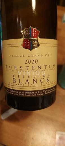 Alsace Alsace Grand Cru Grand Cru Domaine Paul Blanck Furstentum 2020