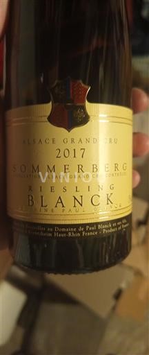 Alsace Alsace Grand Cru Grand Cru Domaine Paul Blanck Sommerberg 2017