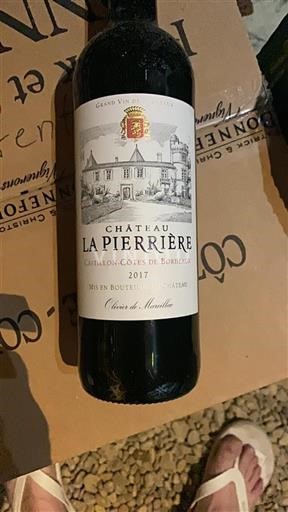 Bordeaux Castillon Côtes de Bordeaux Château La Pierrière Cœur de Marcillac 2017