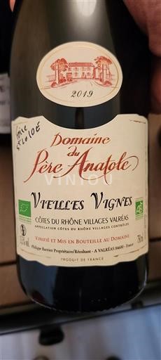 Rhône Valley Unspecified Domaine Père Anatole Vieilles Vignes 2019