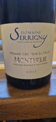 Burgundija Monthélie Premier Cru Domaine Serrigny Sur La Velle 2017