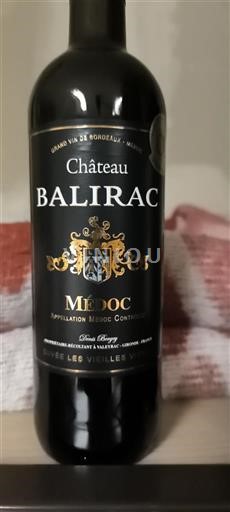 Bordeaux Médoc Château Balirac Les Vieilles Vignes Ei vuosikertaa