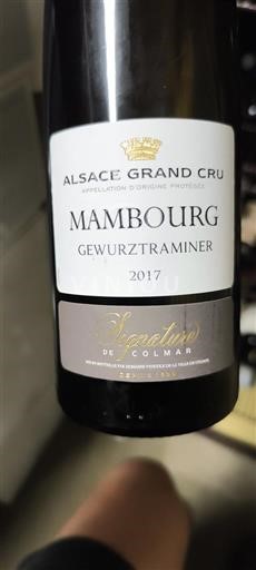 Alsace Grand Cru Signature de Colmar 2017