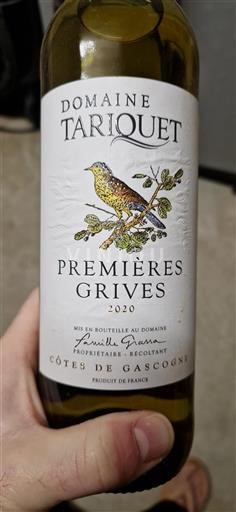 South West Côtes de Gascogne Tariquet Premières Grives 2020