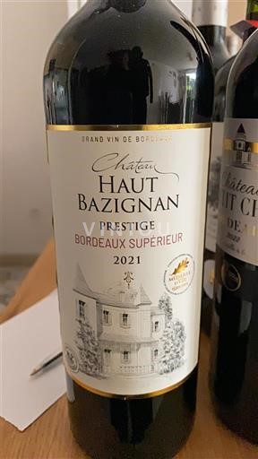 Bordeaux Bordeaux supérieur Château Haut Bazignan Prestige 2021