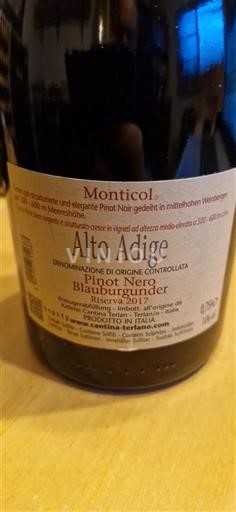 Tridentsko-Horní Adiže Horní Adiže Cantina di terlano Monticol 2017