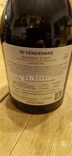 Piedmont Wines Barbera d'Asti Cantina di Nizza 50 Vendemmie 2021
