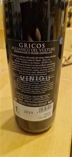 Basilicata Aglianico del Vulture Grifalco Gricos 2019