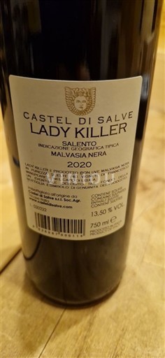 Puglia Rượu Vang Puglia Castel di Salve Lady Killer 2020