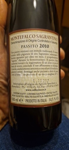 Umbrien Montefalco Sagrantino Agricola Sagrantino Passito 2010
