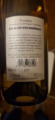 Trentino-Alto Adige Alto Adige Cantina Aldeno Gewurztraminer 2019