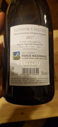 Abruzzerne Trebbiano d'Abruzzo Società Agricola Pasetti Parco Nazionale Gran Sasso e Monti della Laga 2017
