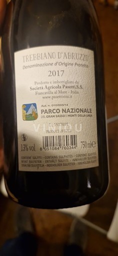 Abruzzerne Trebbiano d'Abruzzo Società Agricola Pasetti 2017