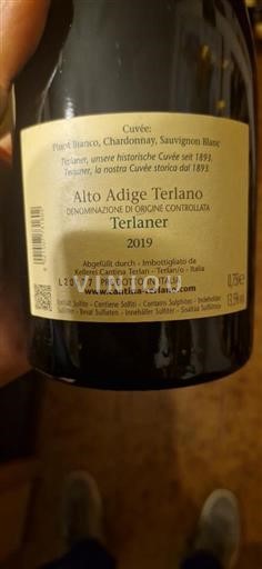 Tridentsko-Horní Adiže Horní Adiže Cantina Terlano Terlano Terlaner 2019