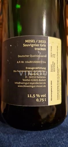Mosela Bio-Ferienweingut Leyendecker Souvignier Gris trocken 2023
