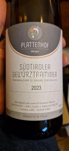 Trentino-Južna Tirolska Zgornje Poadižje Plattenhof Gewurztraminer 2023