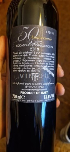 Pouilles Cantina Vecchia Torre 50° Anniversario 2019