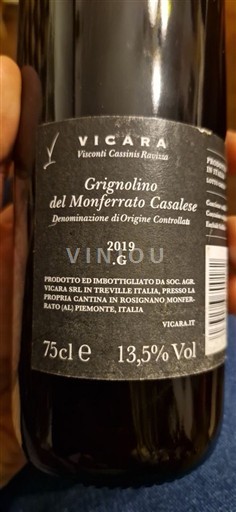 Piemonte Grignolino del Monferrato Casalese Vicara 2019